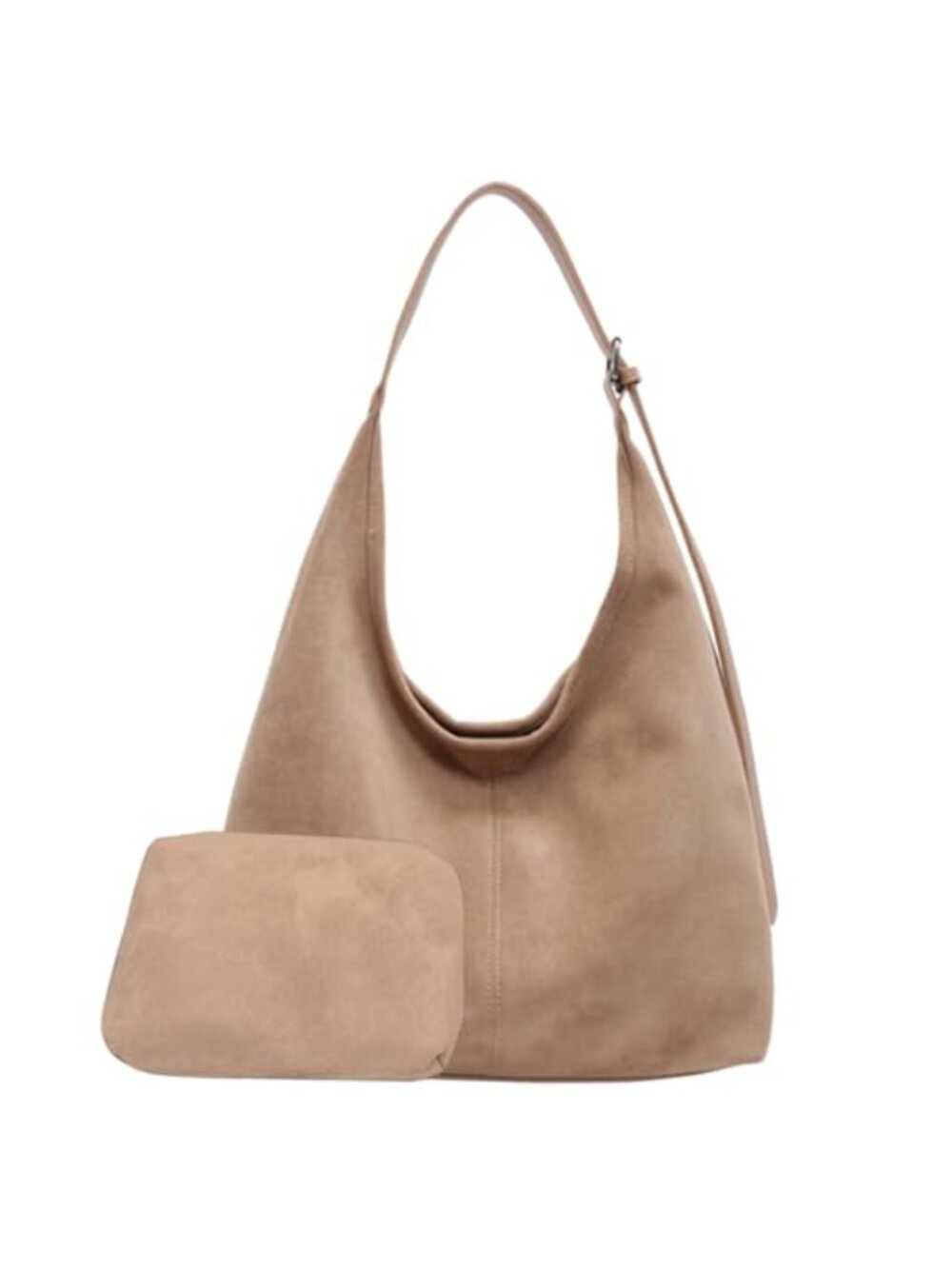 Women's Suede Hobo Bag Shoulder Bag with Magnetic Buckle Handbag for Travel Work